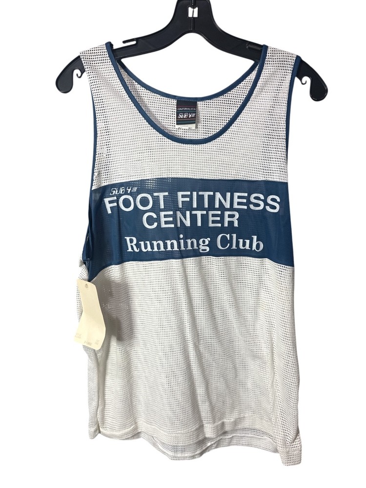 Vintage Sub 4 Foot Fitness Center Running Club Tank Top Mesh USA XL NOS 1980s