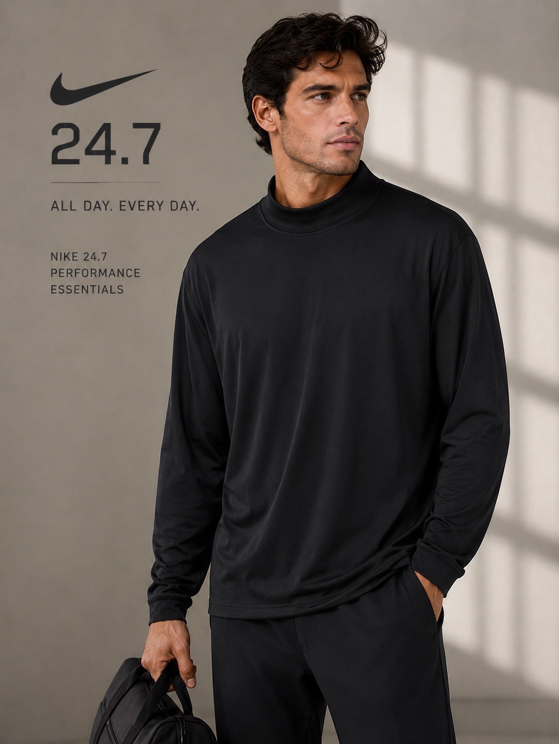 Nike 24.7 Impossibly Soft Dri-FIT Turtleneck XLT Men BLACK $115 IF2119-010 NWT gallery