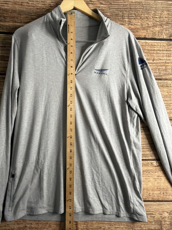 Vuori Shirt Mens Large Gray V221 Quarter Zip Performance Pocket Pullover Logo gallery