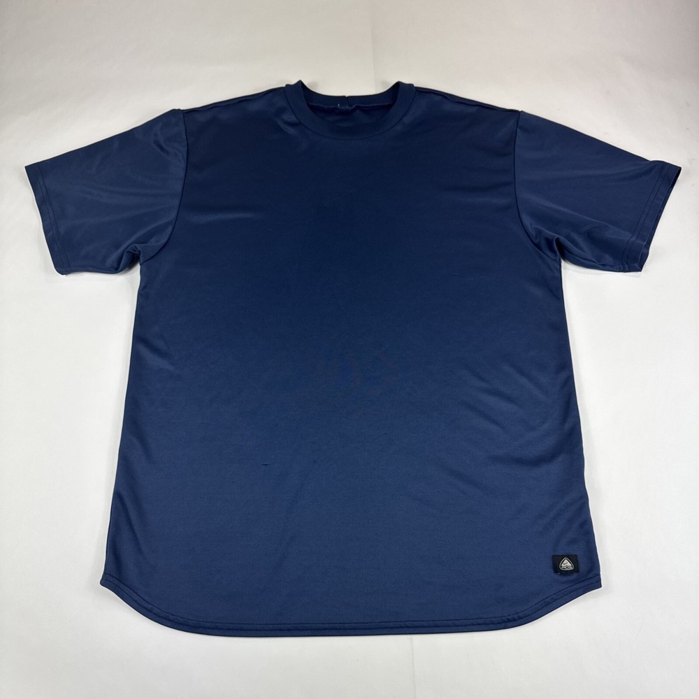 Nike ACG Dri Fit Base Layer Shirt Mens Large Blue Short Sleeve Gorpcore Vtg READ