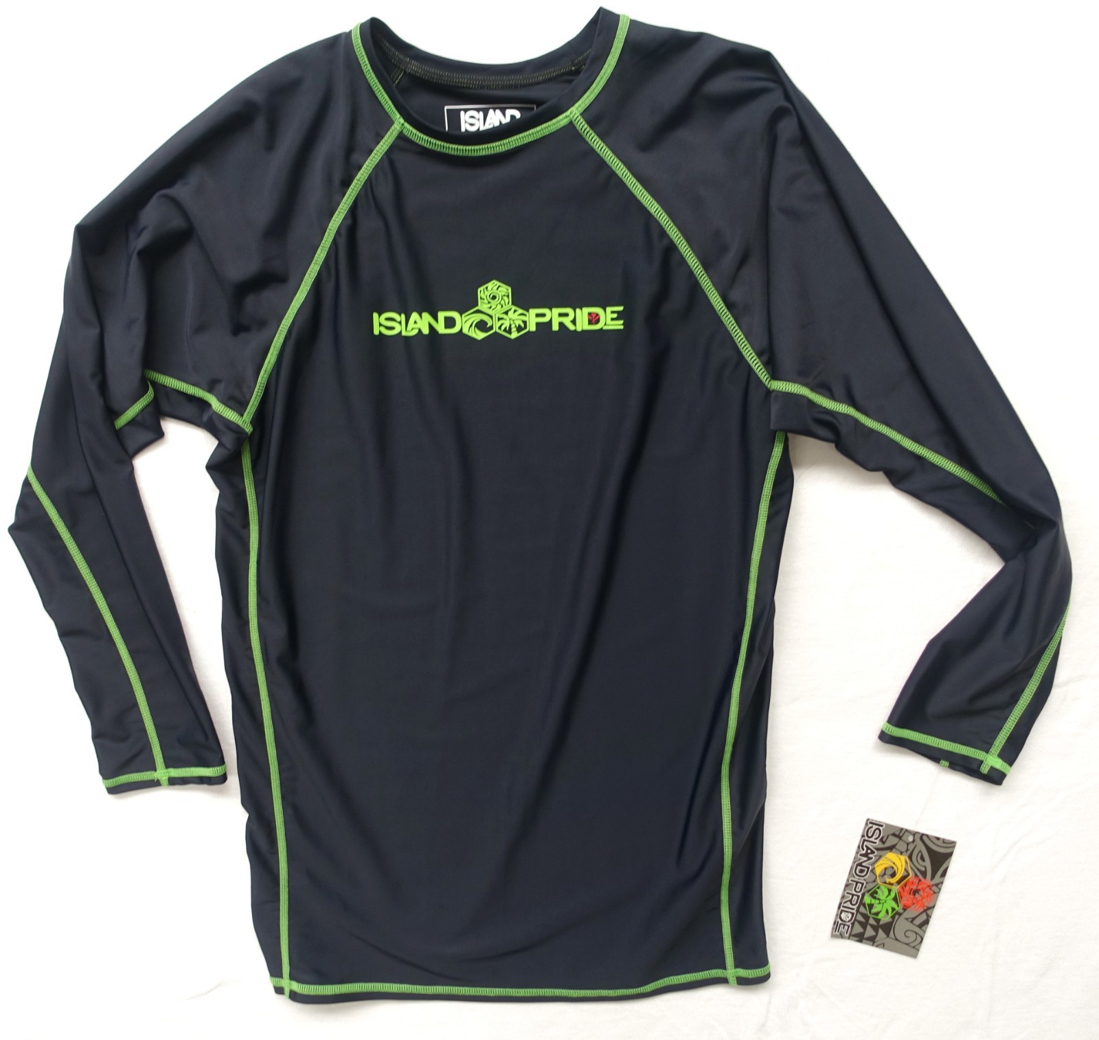 ISLAND PRIDE RASH GUARD~NWT!!~KAYAK/SURF BLACK UPF 50+ 4-WAY STRETCH MENS XL gallery