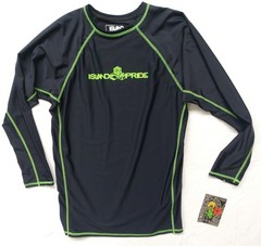 ISLAND PRIDE RASH GUARD~NWT!!~KAYAK/SURF BLACK UPF 50+ 4-WAY STRETCH MENS XL
