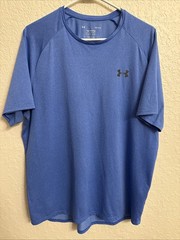 Under Armour Blue Athletic Shirt Men Tech Tee Crew Neck Large