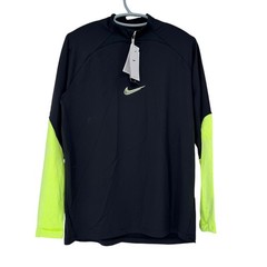 Nike Dri Fit Strike Drill Soccer Top Men’s Large Black Volt Yellow DH8732