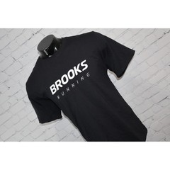 Brooks Running T-Shirt Mens Large Black Graphic Logo Short Sleeve Activewear