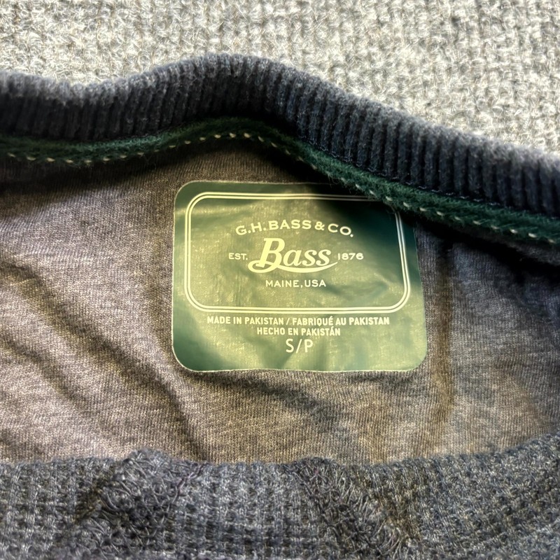G.H. Bass & Co. Thermal Top Mens Small Gray Waffle Knit Long Sleeve Performance gallery