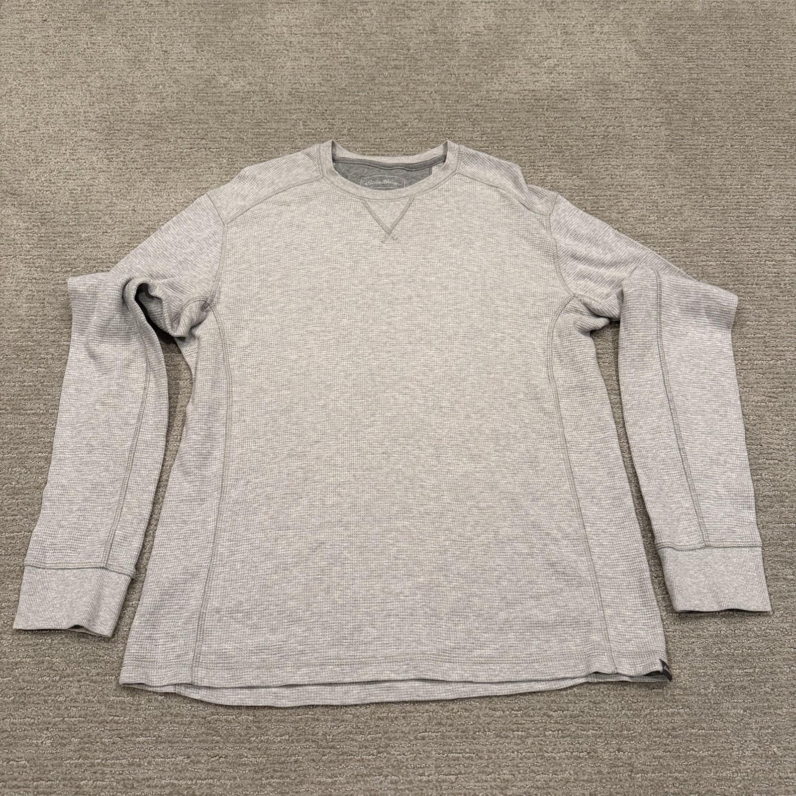 Eddie Bauer Shirt Mens Medium Gray Waffle Knit Thermal Long Sleeve Raglan Top gallery