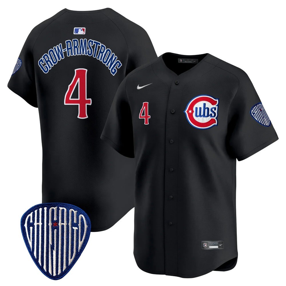 Custom Nike MLB Chicago Cubs Alternate Premier AC Full Stitched Navy Blue Jersey gallery