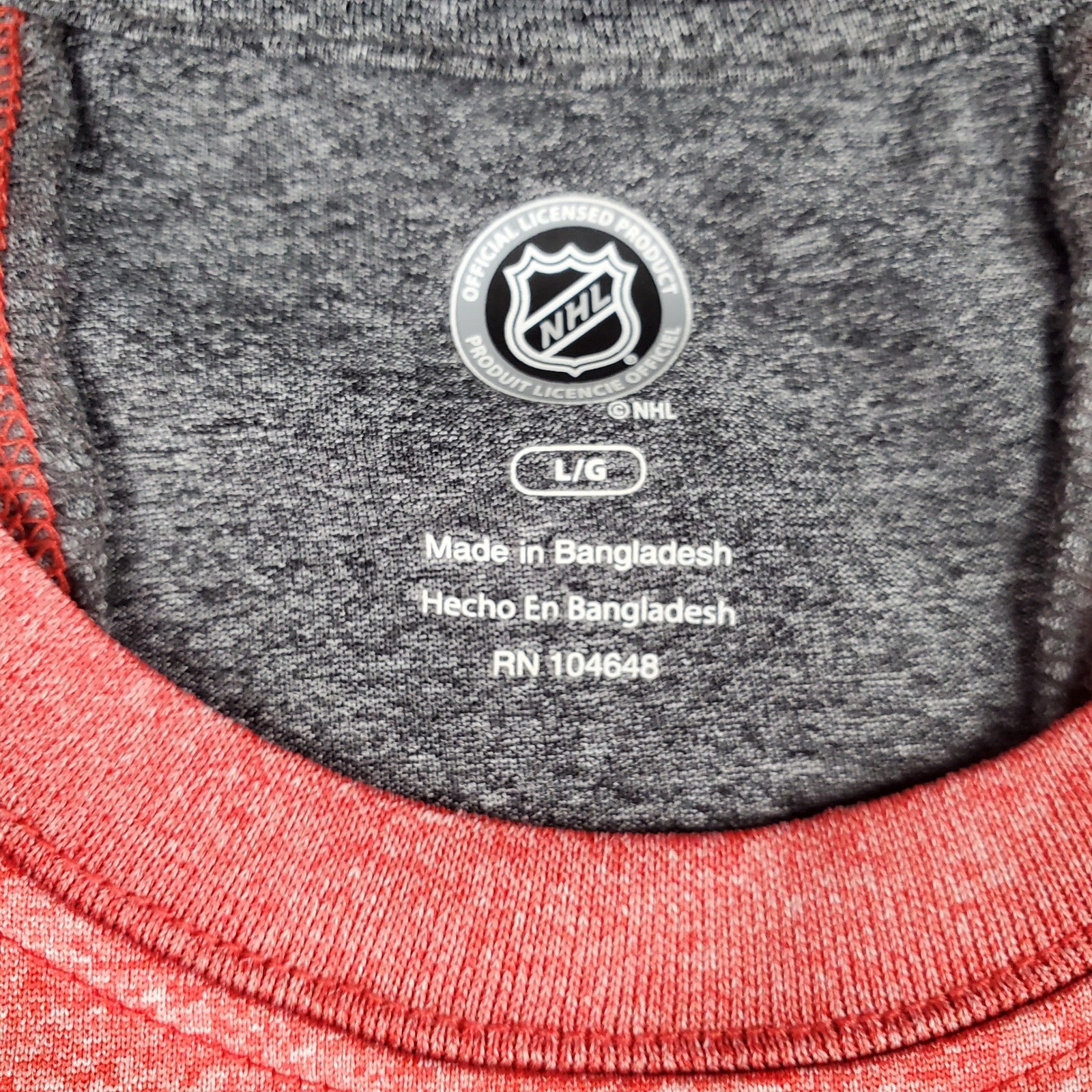 NHL Devils Long Sleeve Raglan T-Shirt Activewear Top Large New gallery