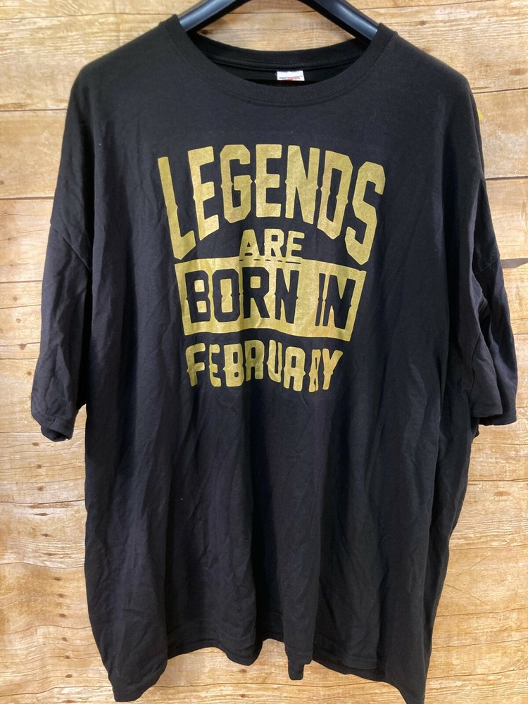 LEGENDS ARE BORN IN FEBRUARY T SHIRT MEN'S 4XL SHORT SLEEVE TEE BLACK ⭐️NWOT⭐️