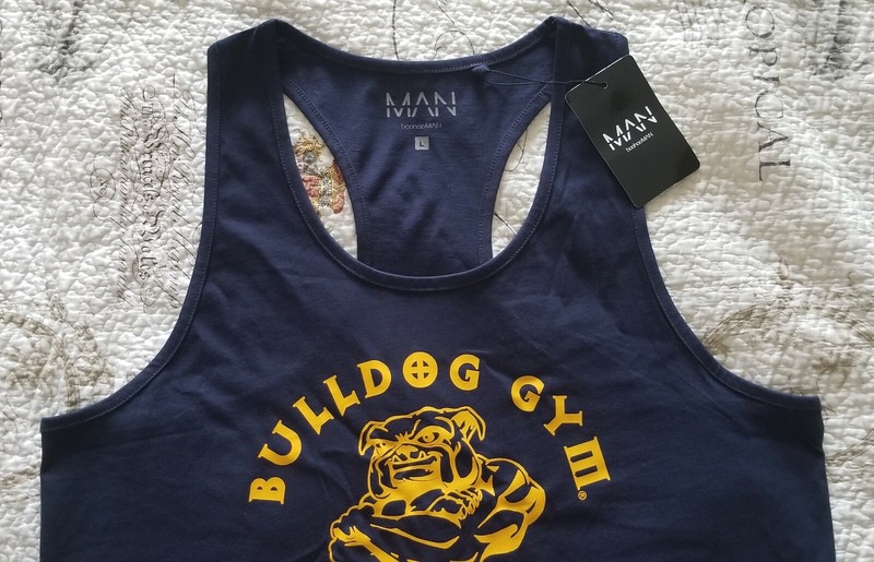 Bulldog Gym New York City Sleeveless Racer Back Tank Top Navy Blue / Gold Shirt gallery