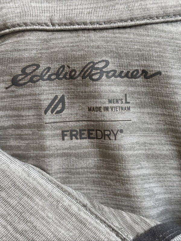 Eddie Bauer Men's Athletic 1/4 Zip Shirt Large Freedry Moisture Wicking Cinder gallery
