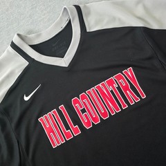 Nike Mens Dri-FIT Hill Country Soccer Jersey Black Grey Red Large