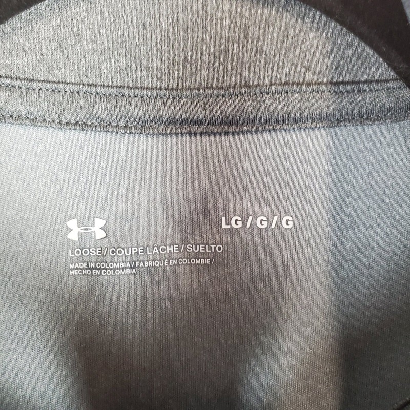 Under Armour Mens Loose Fit 1/4 Zip Pullover Grey Long Sleeve Shirt Sz L gallery