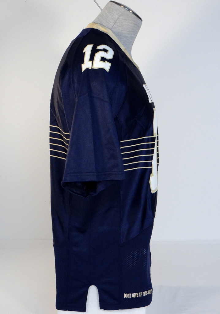 Under Armour Collegiate Navy #12 Blue Short Sleeve Football Jersey Mens NWT gallery