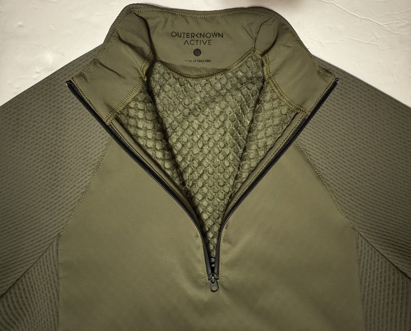 Outerknown Active Mens X-Small Warm Up 1/4 Zip Pullover Jacket Olive Green XS gallery