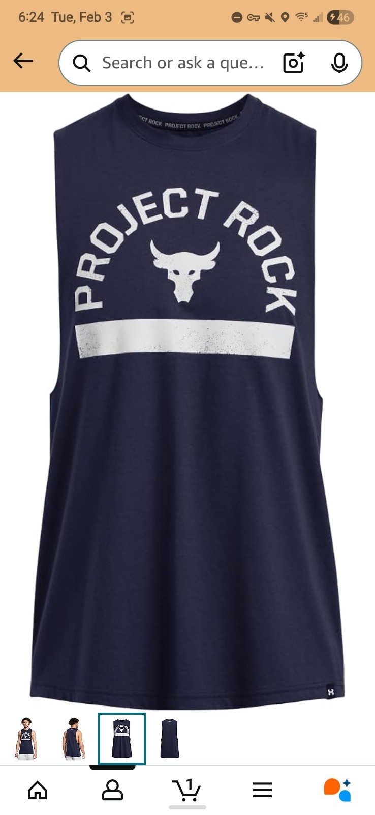 Under Armour UA Project Rock Payoff Graphic Tank Top Mens XL Navy NEW gallery