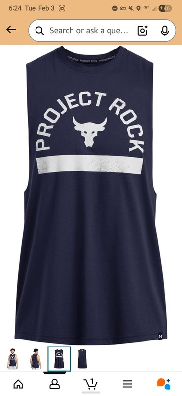 Under Armour UA Project Rock Payoff Graphic Tank Top Mens XL Navy NEW gallery
