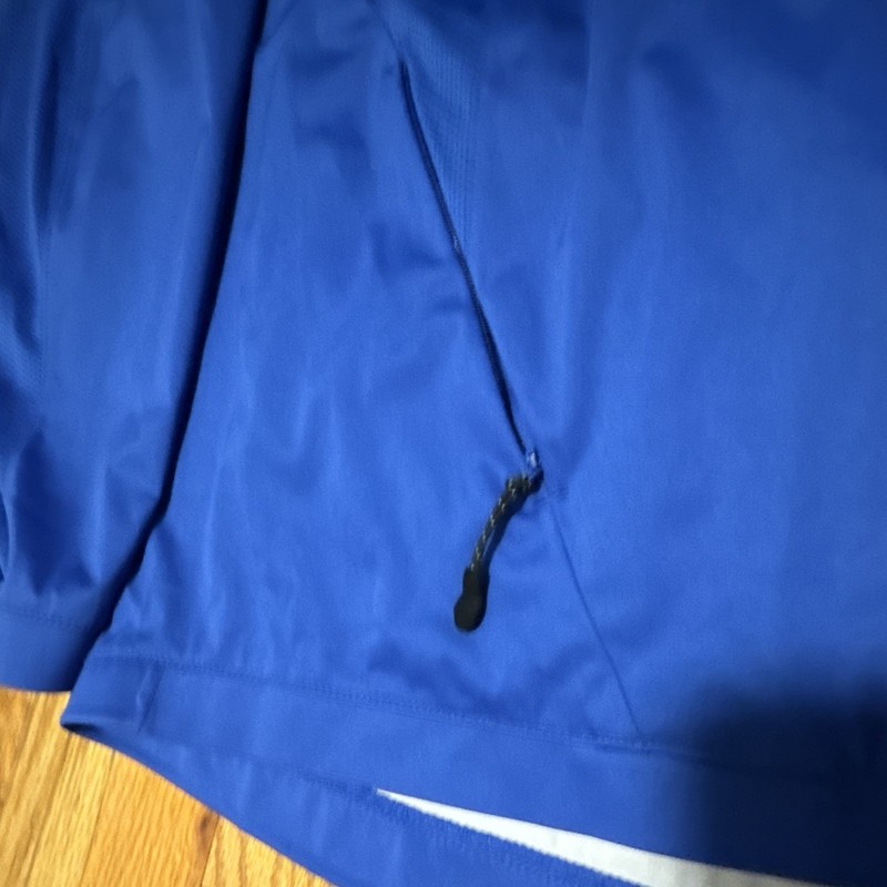 Nike Men's Blue V-Neck Long Sleeve Polyester Pullover Top Pockets Logo XL gallery