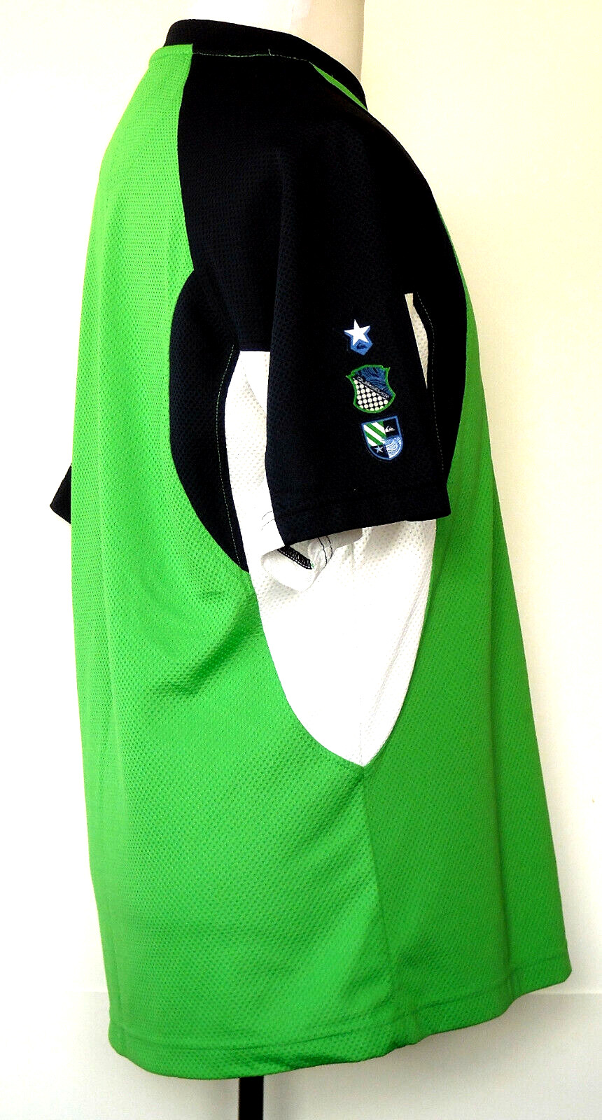 Elite Quiksilver Performance Tech Green and Navy Blue Polyester Mesh S/S Shirt M gallery