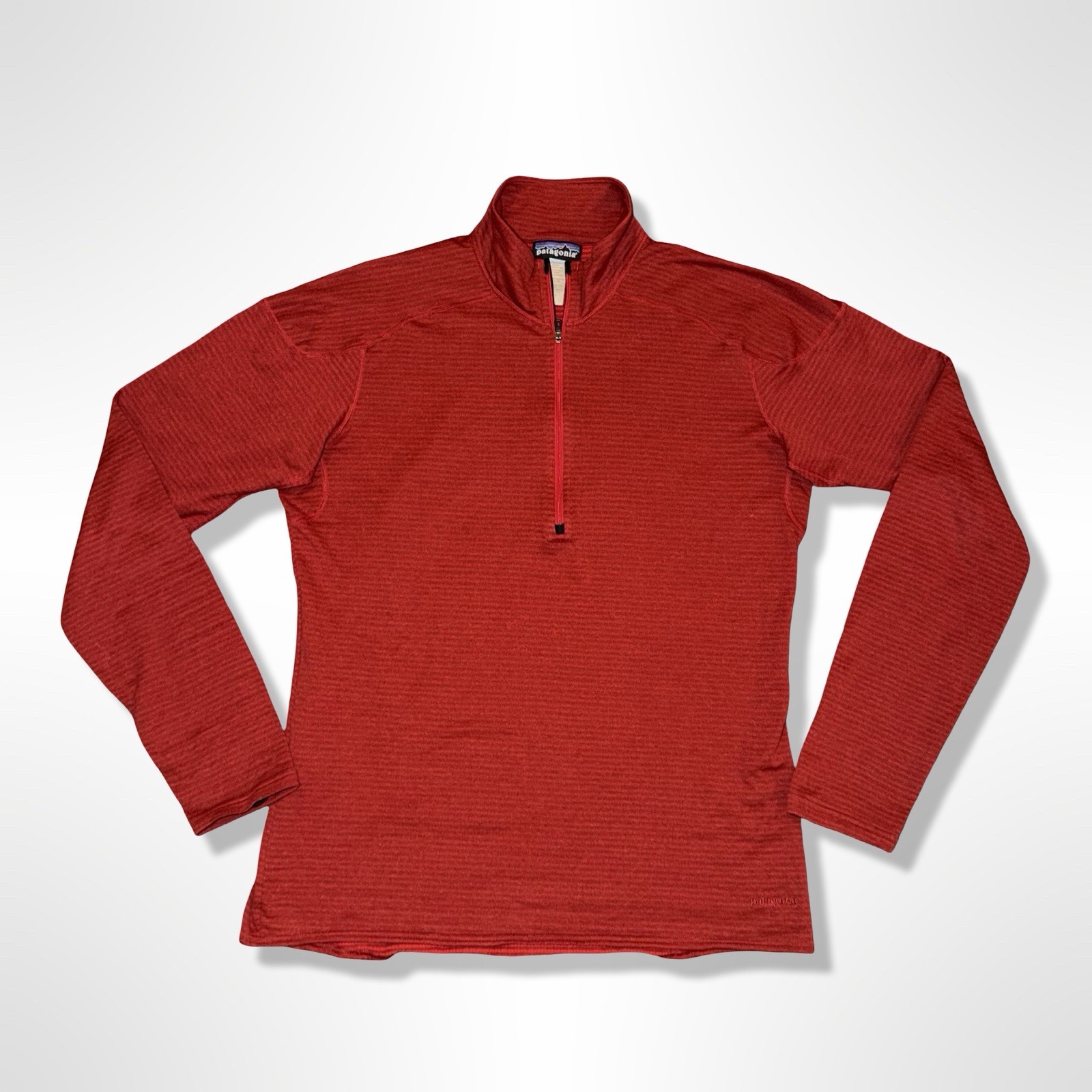 Patagonia Thermal Fleece Pullover Sz L Red Capilene 4 Expedition Wt 1/2 Zip Neck gallery