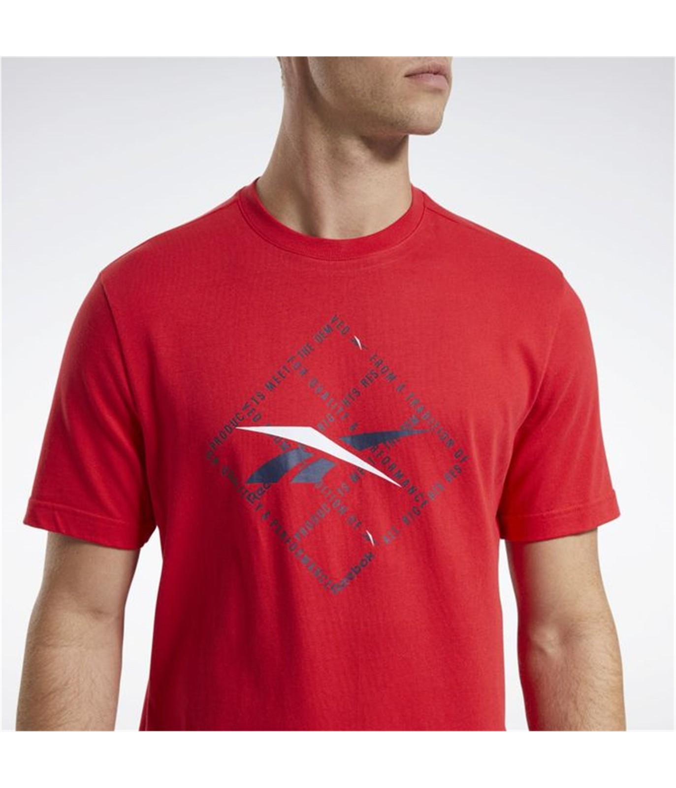 Reebok Mens Vector Logo Graphic T-Shirt, Red, Medium gallery