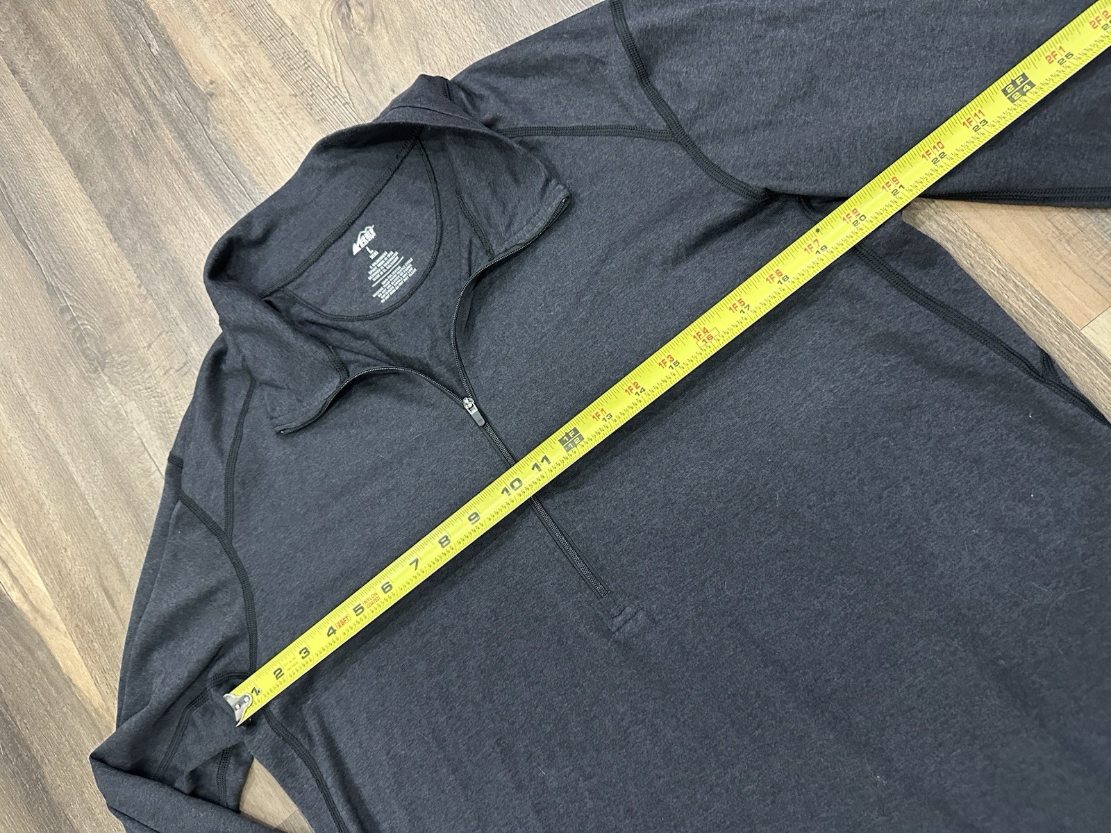REI Co-op Quarter Zip Lightweight Pullover Mens Large Dark Gray Hiking Shirt Top gallery