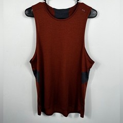 Lululemon Men’s Fast and Free Tank Top Heathered Dark Terracotta Obsidian Small