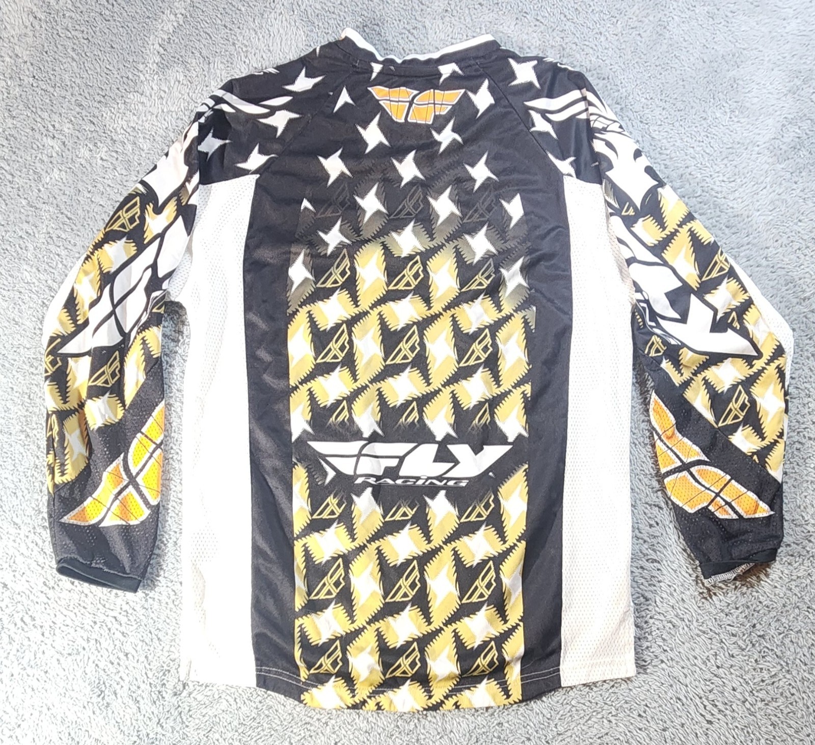 Fly Racing Men's Kinetic Motorcross Jersey Shirt Size Small Black Yellow gallery