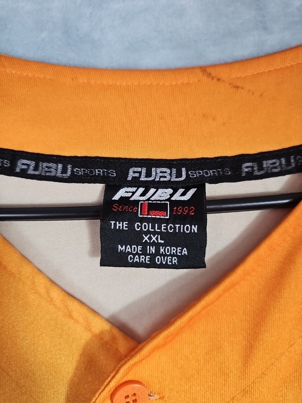 Vintage FUBU League 05 Jersey 2XL XXL Collection Yellow Hip Hop Orange Ombre gallery