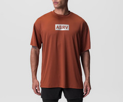 ASRV Men’s Brick Short Sleeve Aerosilver “BOX LOGO” Oversized Tee Sz M