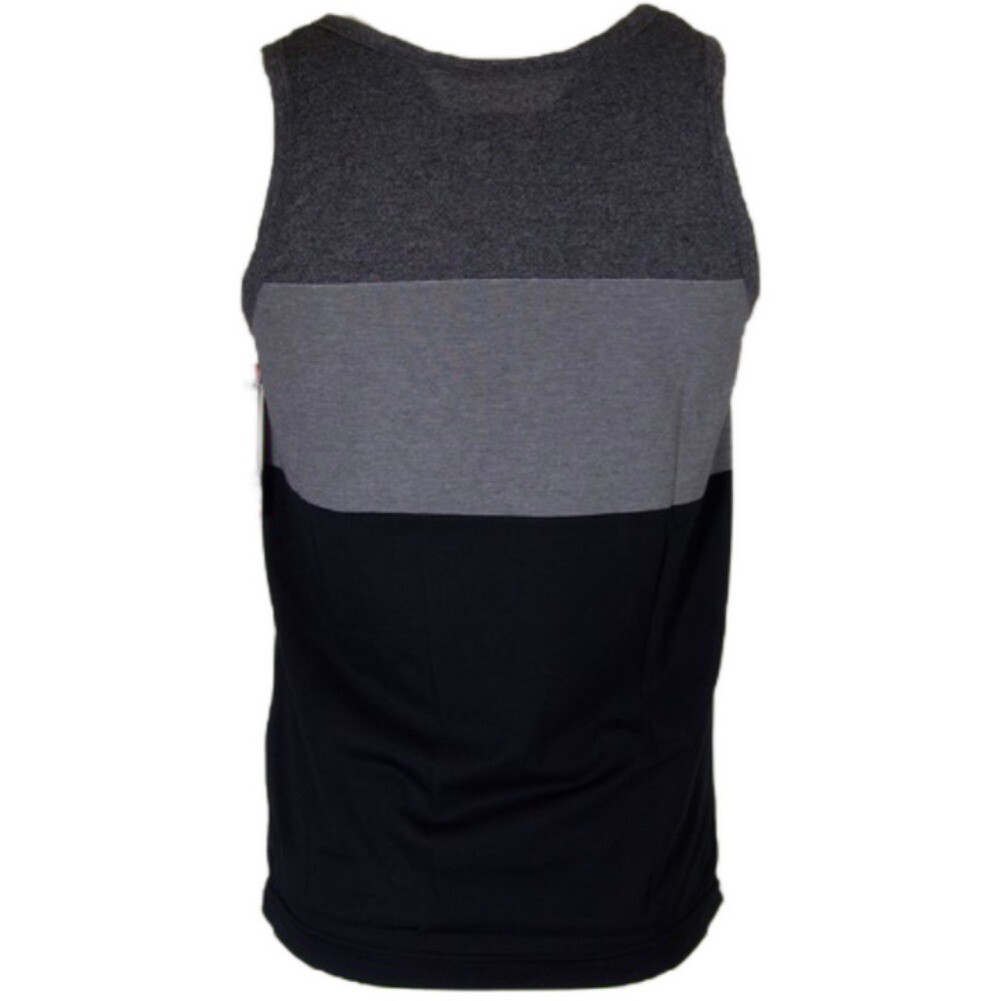 3 Pack Men's Tank Top Horizontal Multi Stripe Sleeveless T-Shirt Red, Blue, Grey gallery