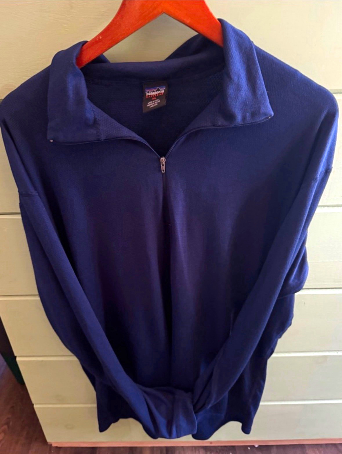 Patagonia Capilene Quarter-Zip Pullover Men's XL Navy Made in USA gallery