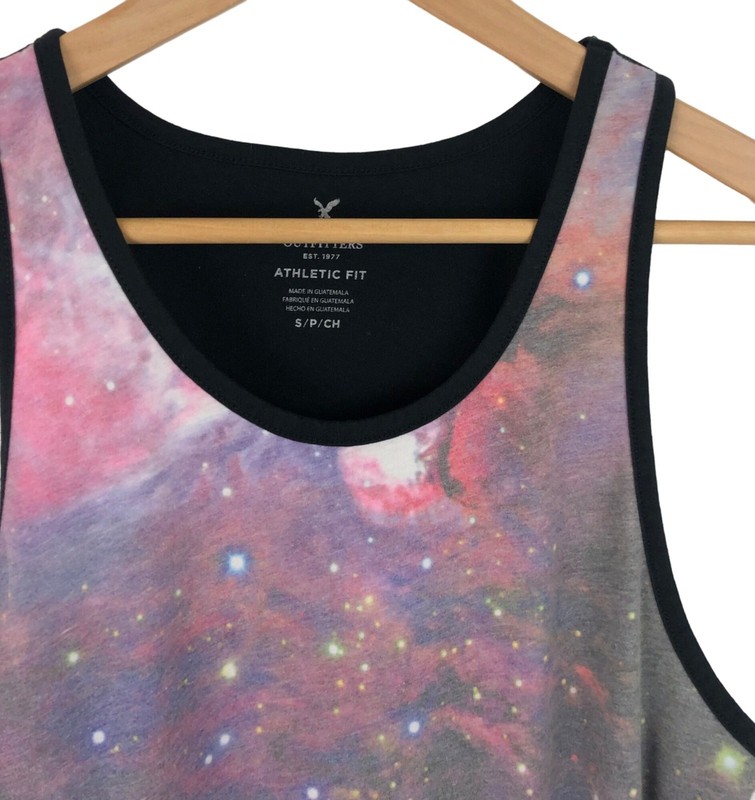 American Eagle Mens Size Small Athletic Fit Multicolor Sleeveless Tank Top Retro gallery