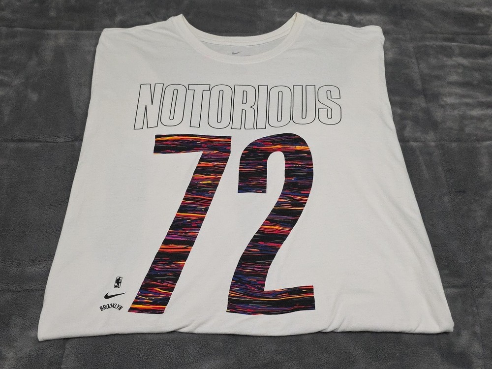 Nike Brooklyn #72 Notorious BIG "Biggie" Athletic Cut L/S Shirt SZ 2XL