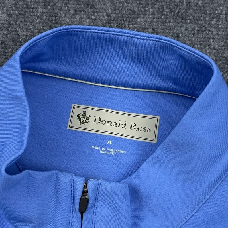 Donald Ross 1/4 Zip Pullover Shadow Hawk Golf Club Blue Performance Men's XL gallery