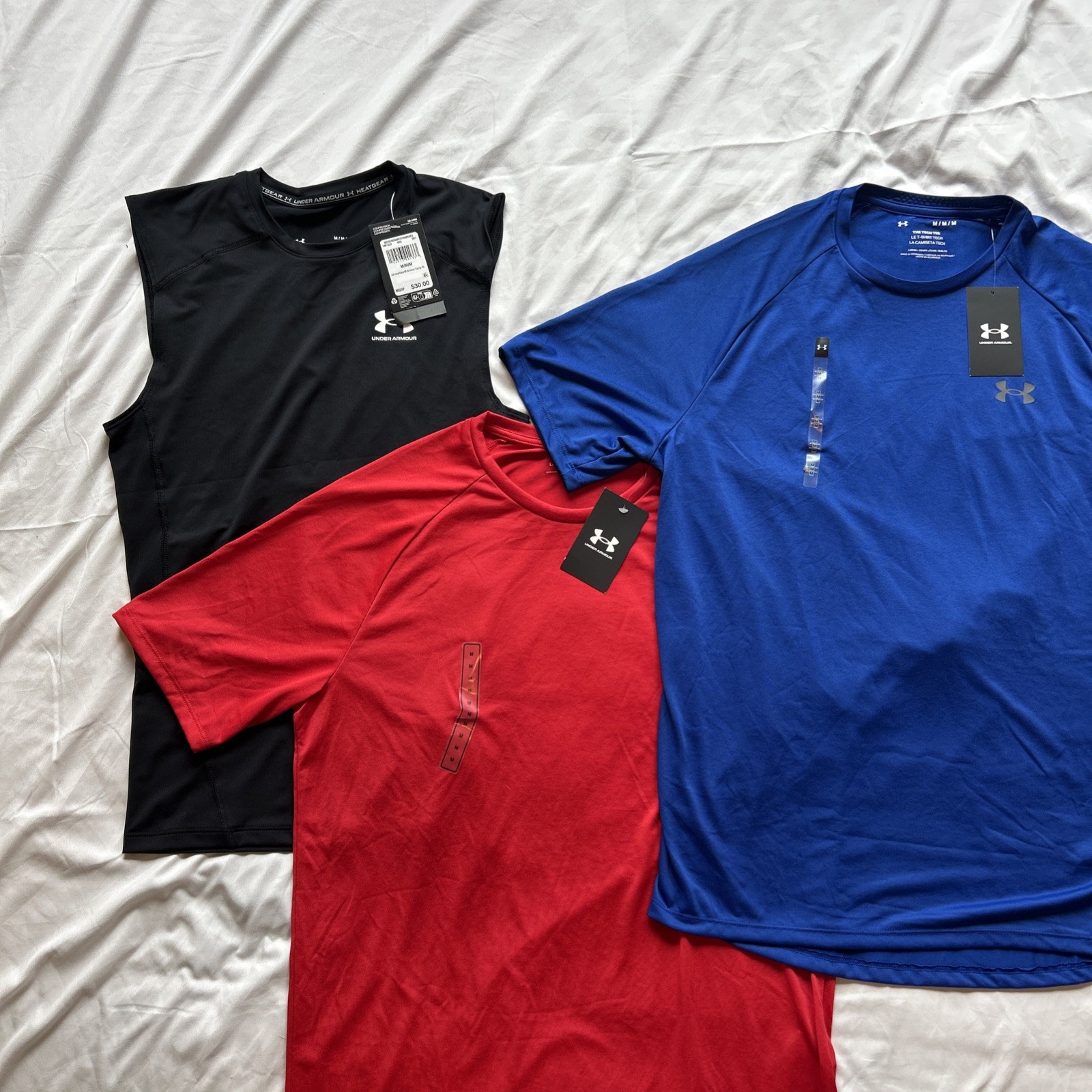Under Armour Men’s Size M, Heat Gear Tank, 2- Tech Tee, 3-shirts One Price gallery