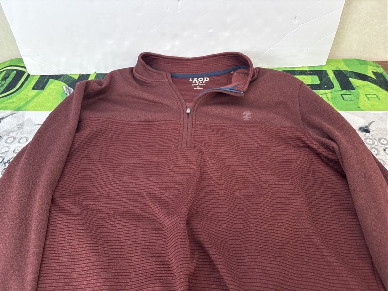 IZOD Golf Sweater Mens XL 1/4 Zip Pullover Hydra Shield Outdoor, New gallery