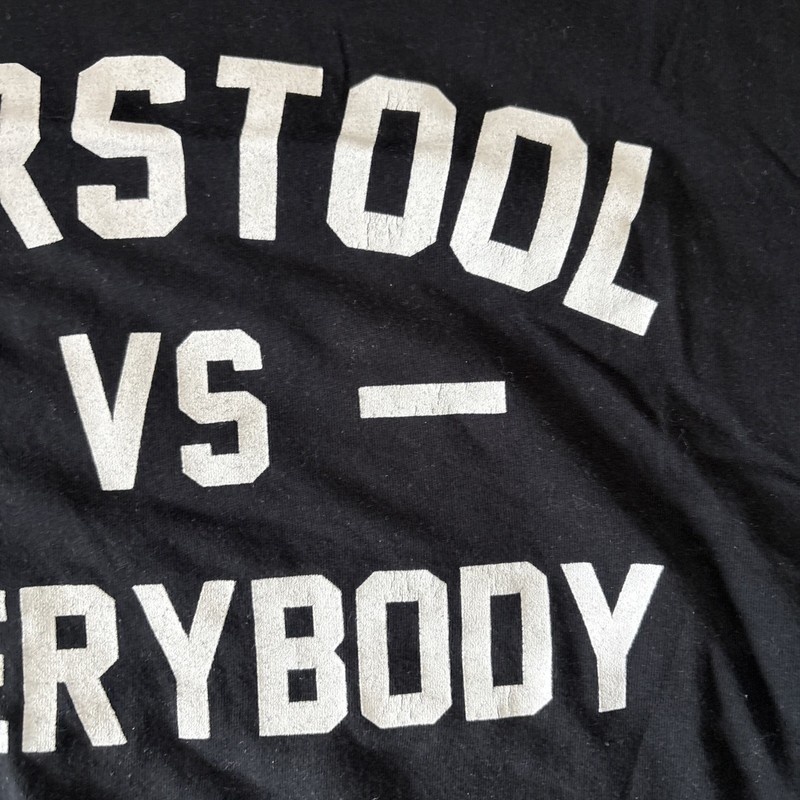 Barstool Sports Canvas Shirt Mens L Black Barstool vs Everybody Pirate Dog Rare gallery