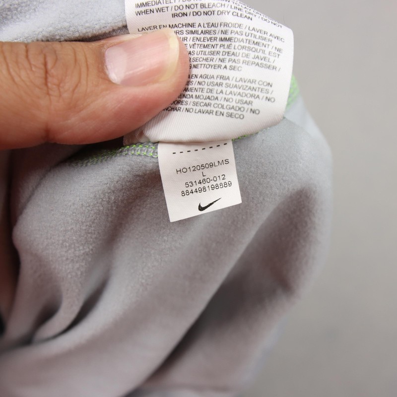 Nike Pro Pullover Womens Large Gray Black Dri-Fit 1/2 Zip Training Running Top gallery
