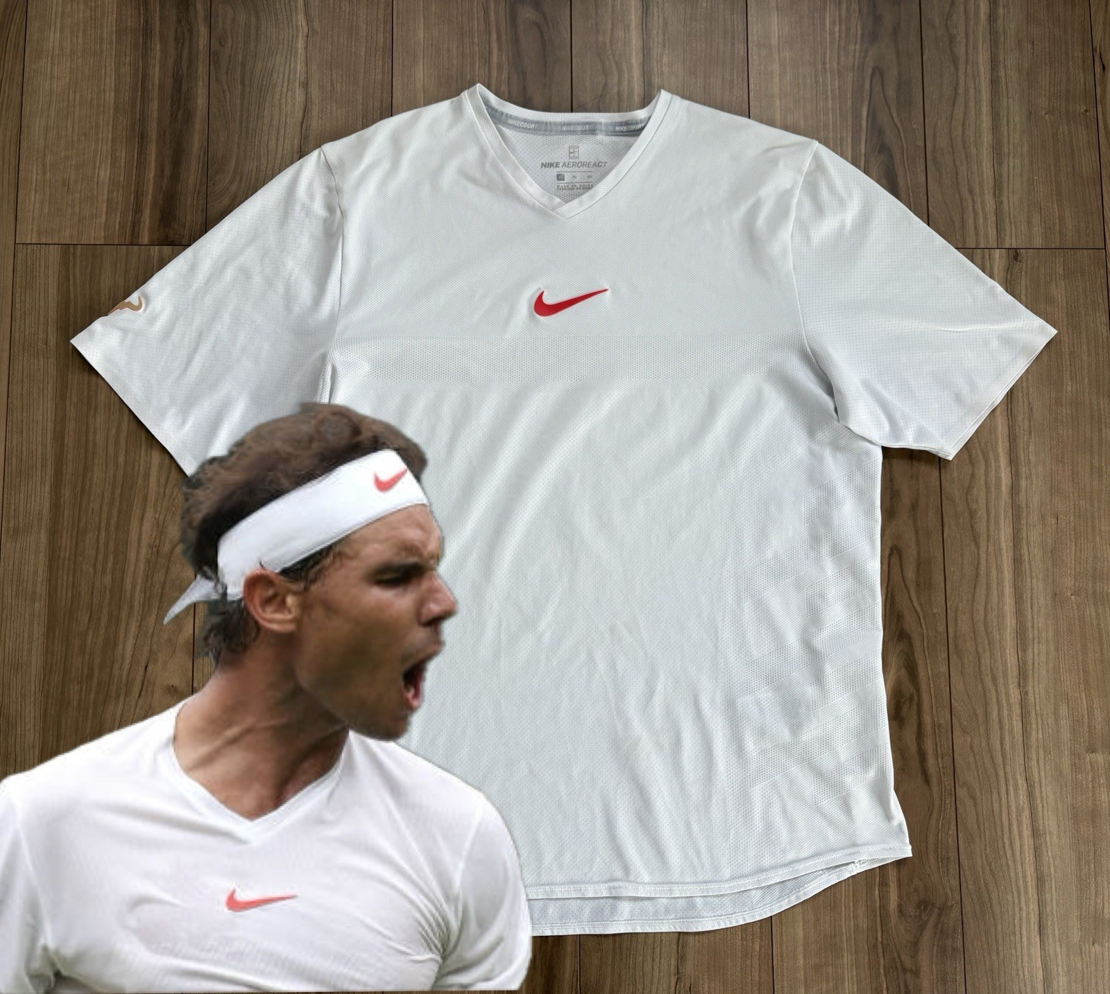 Rafael Nadal Nike 2018 Wimbledon RAFA Shirt size:M-L(JPN XL) gallery