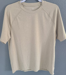 GapFit All Day Crew Neck Breathable Stretch Wicking Tee Beige M