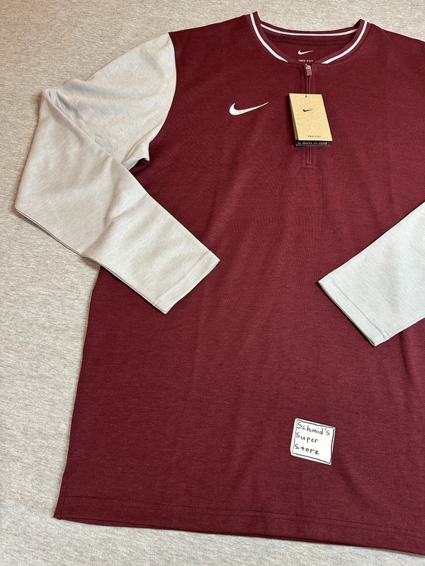 Nike Men’s Dri-FIT 1/2 Zip Pullover Top Burgundy Gray Size Large NWT FJ9549-669 gallery