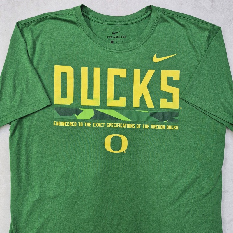 Official OREGON DUCKS Green "Specifications" NIKE Dri-FIT Shirt Sz: Sm VGC gallery
