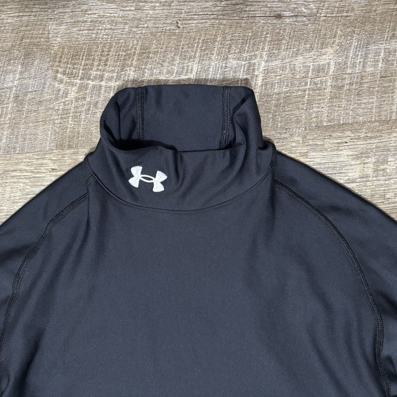 Under Armour Mock Turtleneck Compression Shirt Men’s M BLACK Long Sleeve Thick gallery