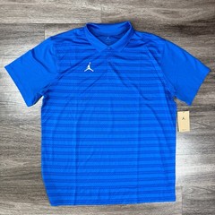 Nike Air Jordan Jumpman Polo Shirt Men’s XL Blue Striped Football FN6924-657
