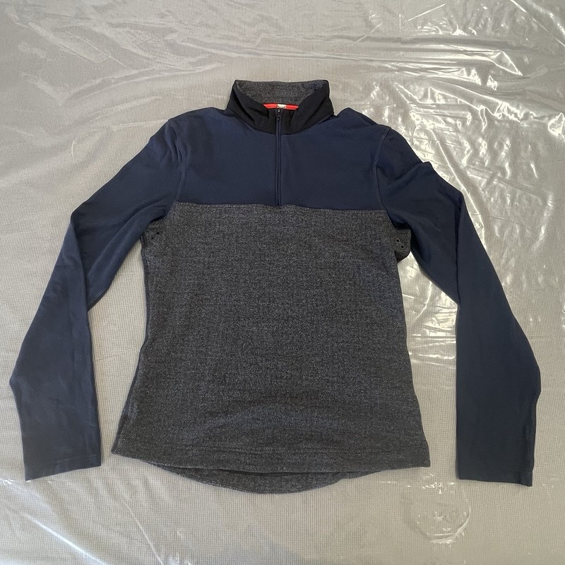 Lululemon Sprint 1/4 Zip Pullover Men' Blue Grey Herringbone Performance Top Sm. gallery