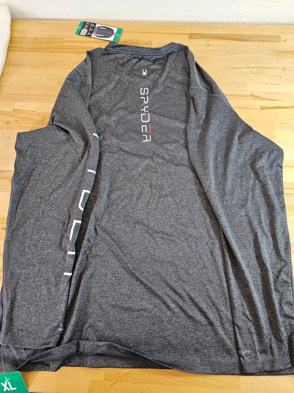 XL / X-LARGE - BLACK - Spyder Men’s Rash Guard Breathable Quick Dry 50+ UPF gallery