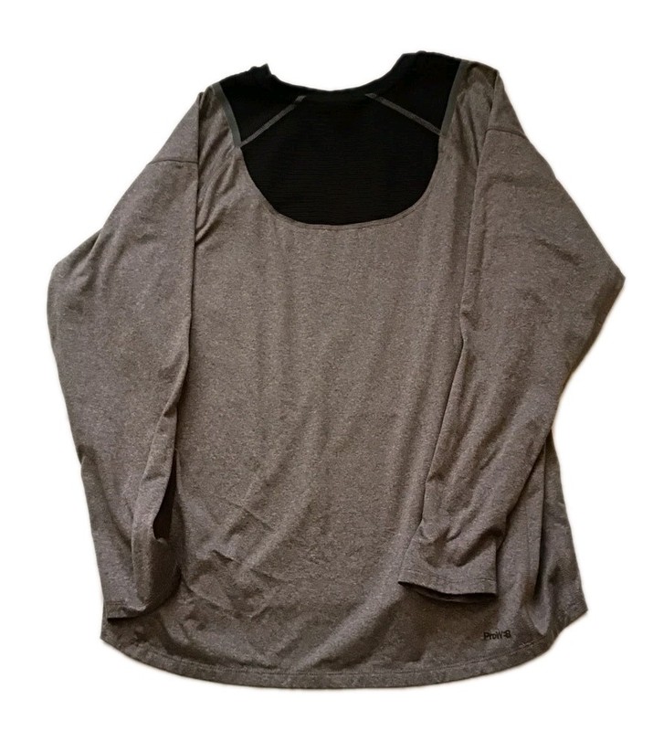 Spyder Active Pro Web Workout Preformance Large Gray Black Long Sleeve Shirt gallery
