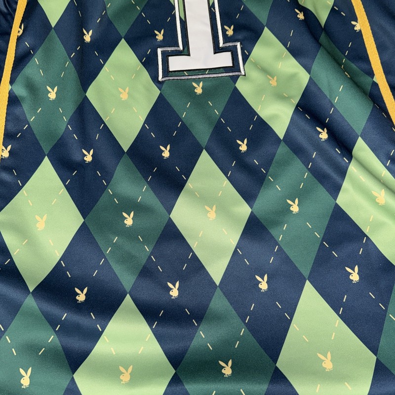 PLAYBOY#1 MEN'S ARGYLE PATTERN BASKETBALL JERSEY XL NWT Htf gallery